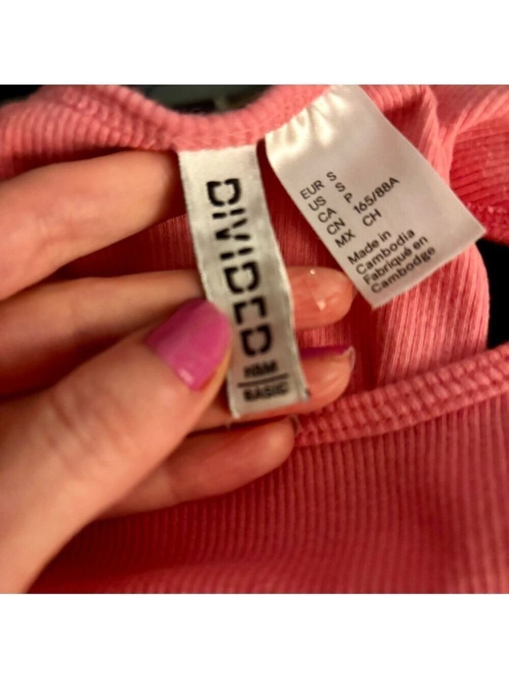 H&M Divided Pink Ribbed Crop Top - Picture 4 of 5